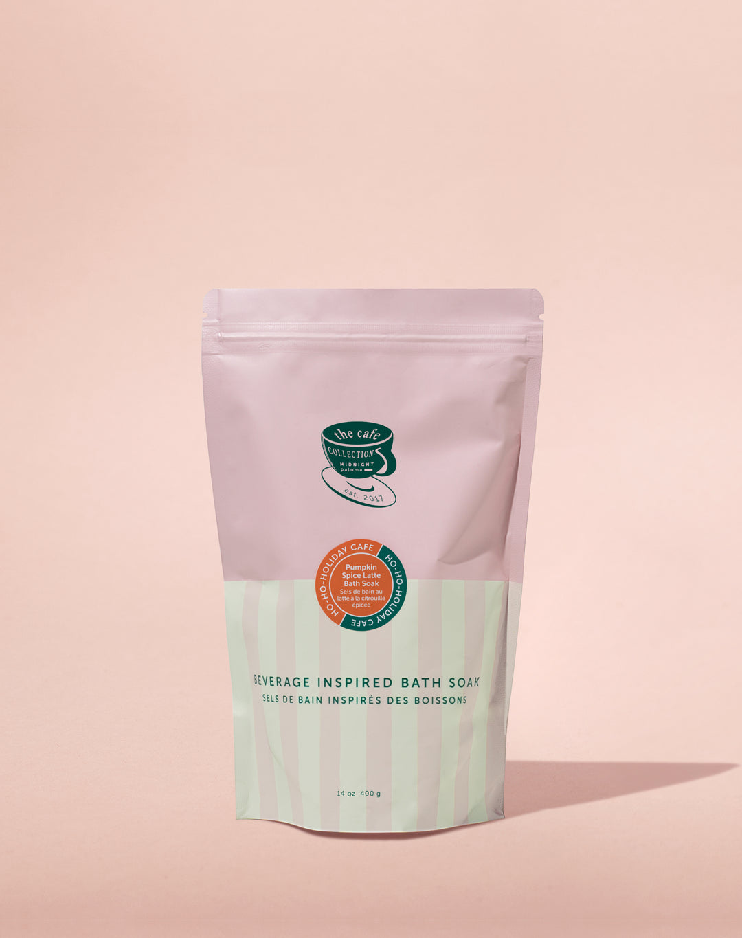 Package of vintage-inspired bath soap on a pink background