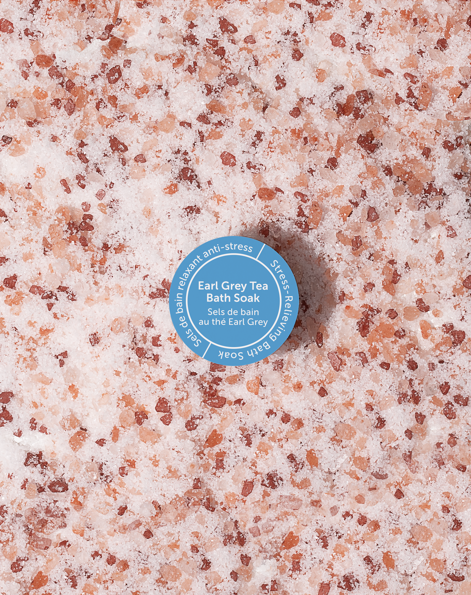 A package of Earl Grey Tea Bath Soak with mineral-rich sea salts and Epsom salts, designed for relaxation and skin softening.