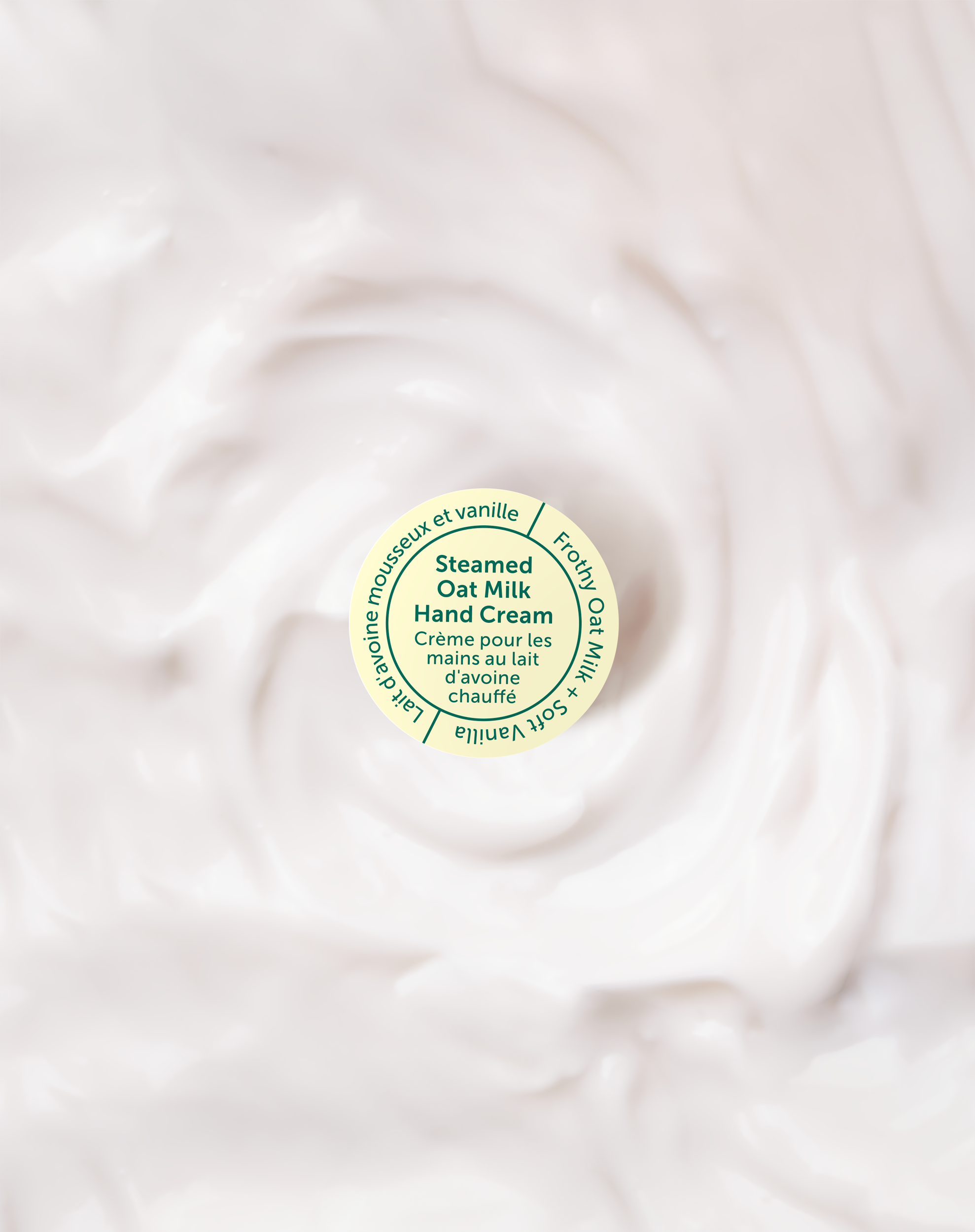Hand cream texture with a label